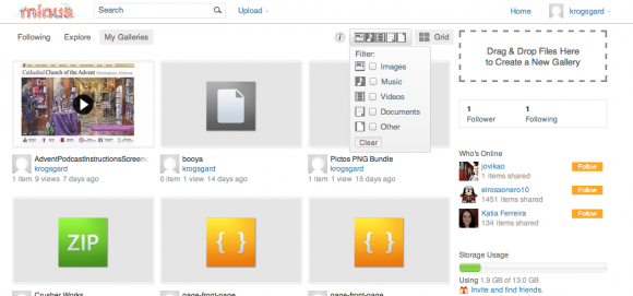 Minus.com for file sharing